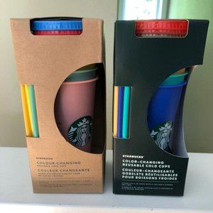 Stabucks color changing cold cups set